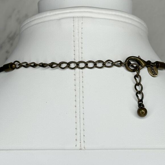 Chicos Vintage Bronze Tone and Black Cord Necklace ✨ - Picture 12 of 14
